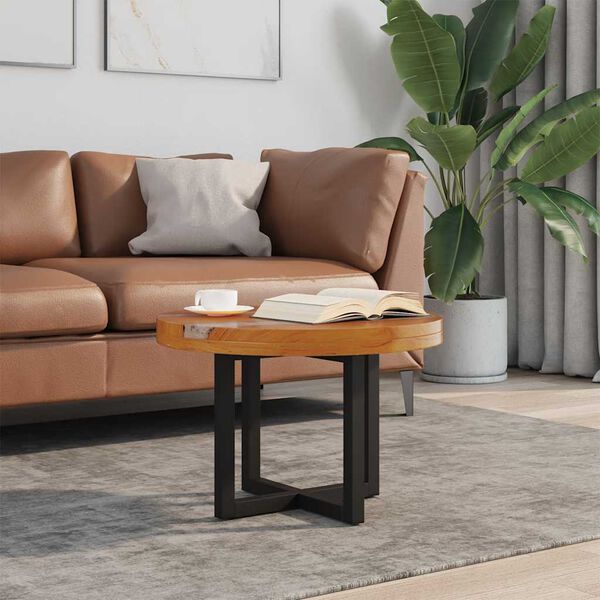 Elegant Coffee Table Teak Resin 60 cm