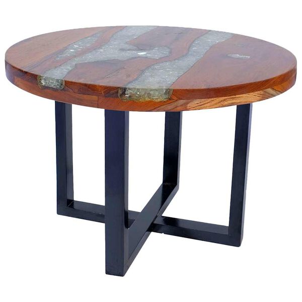 Elegant Coffee Table Teak Resin 60 cm