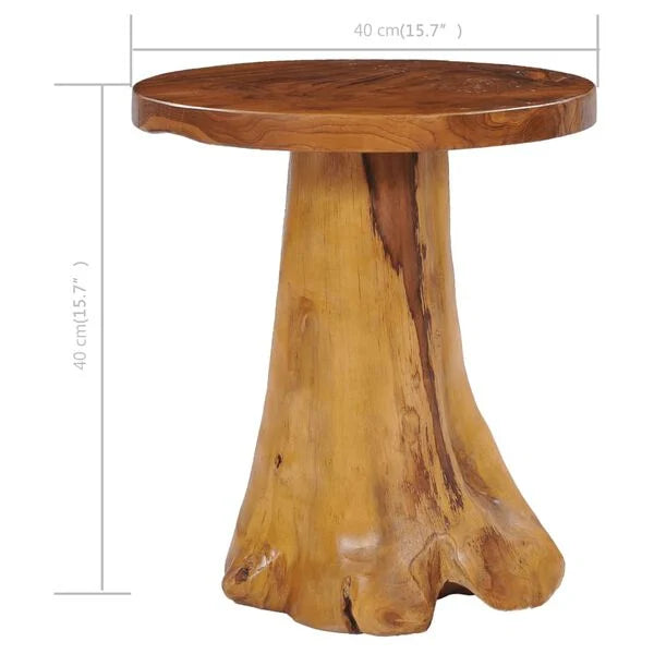 Coffee Table 40 × 40 cm Solid Teak Wood with Unique Root Base Design