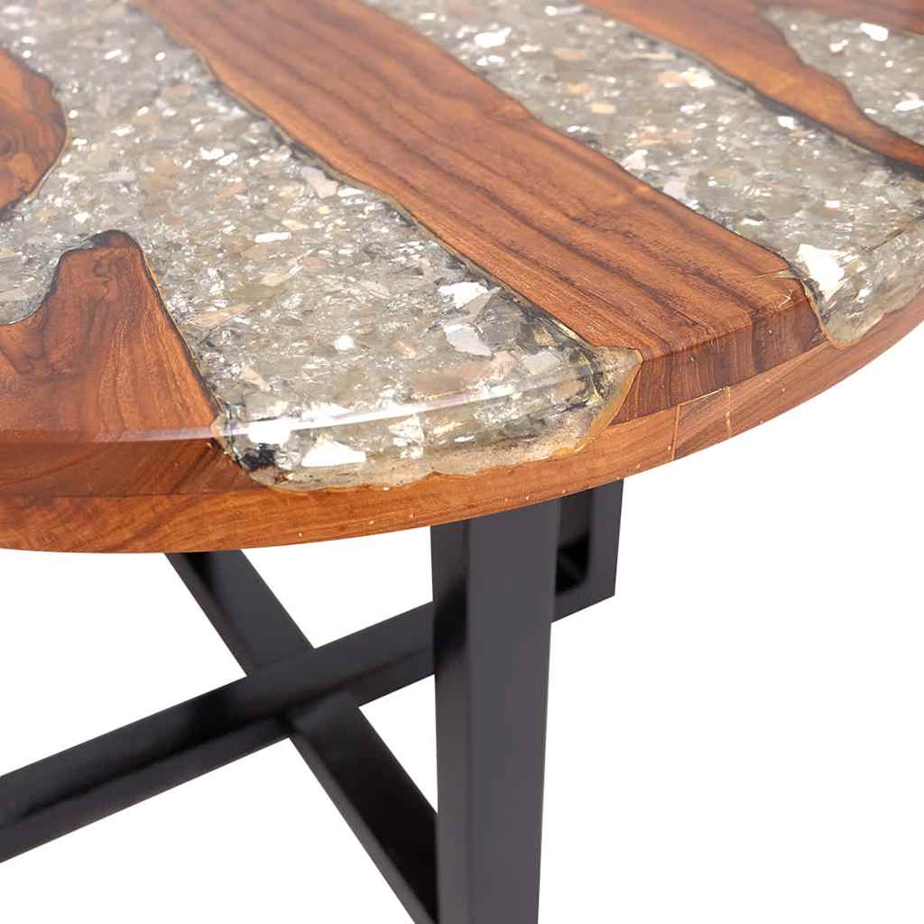 Elegant Coffee Table Teak Resin 60 cm