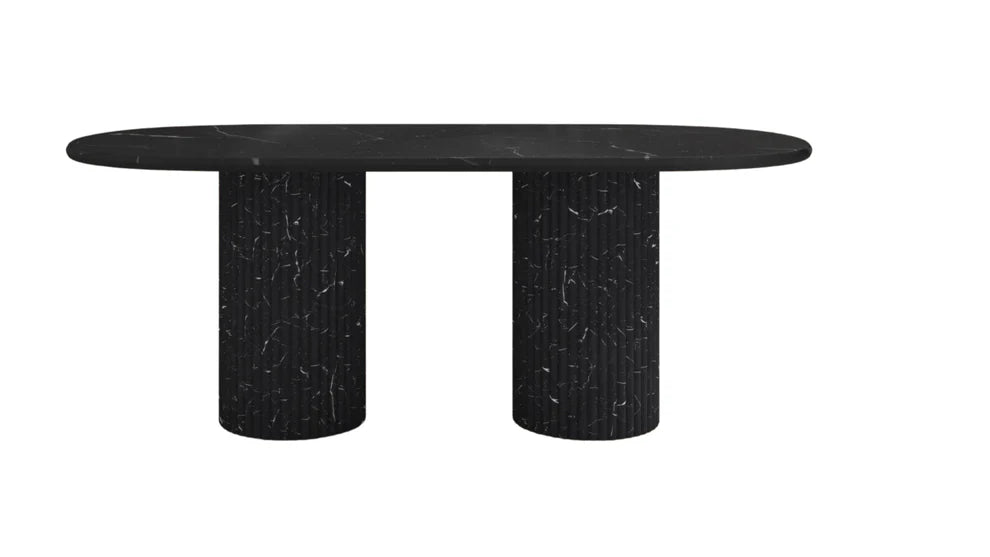 Black Marquina Marble Dining Table-GCC Home Center
