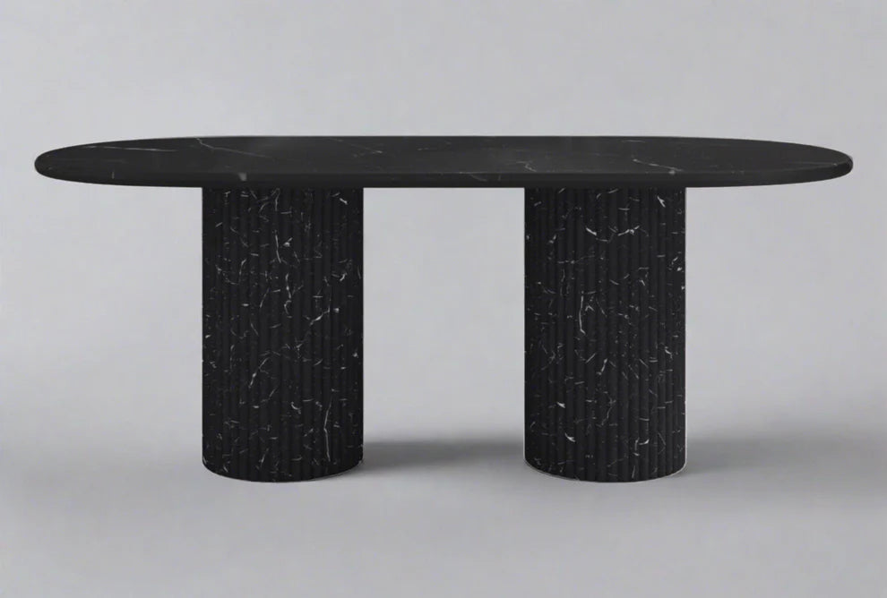 Black Marquina Marble Dining Table-GCC Home Center