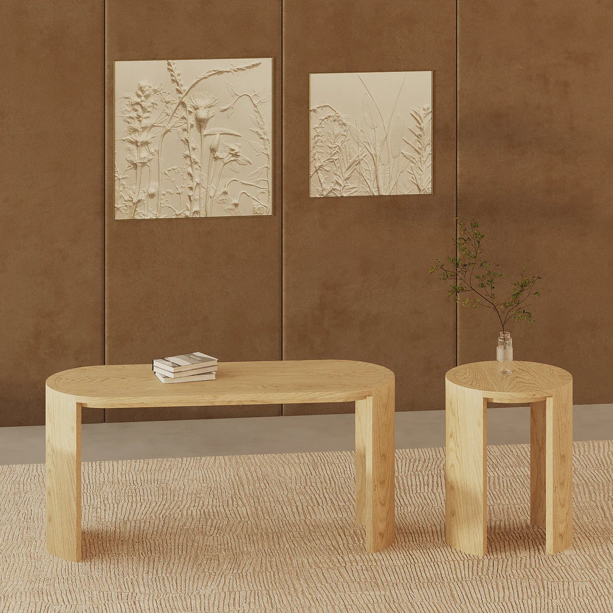 Coffee Table – 95 x 35 CM | Modern Oak Veneer Design