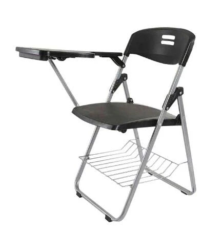 Student Chair Black, Folding Plastic Chair with Writing Table-GCC Home Center