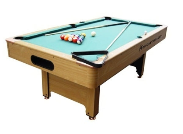 Knight Shot Home I 8ft Pool Table – Light Maple Finish, Ball Return System (Used)
