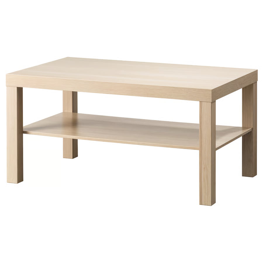 Coffee Table, White Stained Oak Effect, 90×55 cm