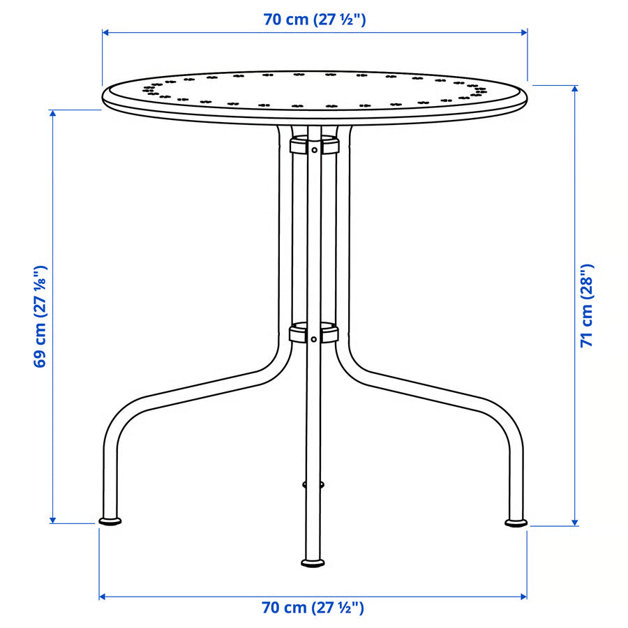 Outdoor Table, Grey (70 cm Diameter)