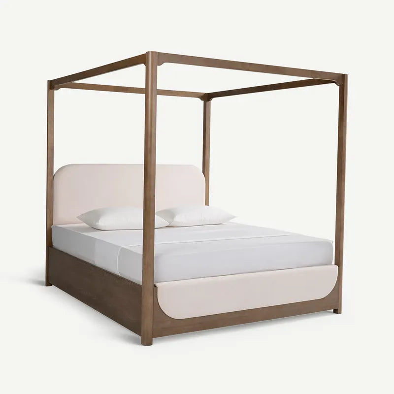 Elegant King Bed 180x200cm – Natural