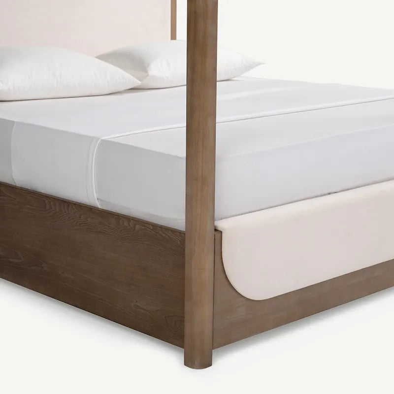 Elegant King Bed 180x200cm – Natural