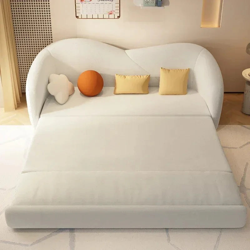 Luxury European Cloud Sleeper Sofa Bed | Modern Velvet Double Sofa Bed with High-Density Foam & Solid Wood Frame