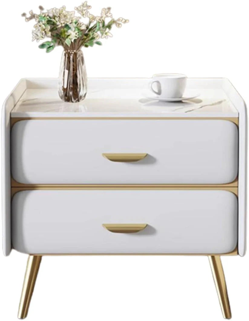 Bedside Table Nightstand Solid Wood with 2 Drawers Bedroom Storage Cabinet-GCC Home Center