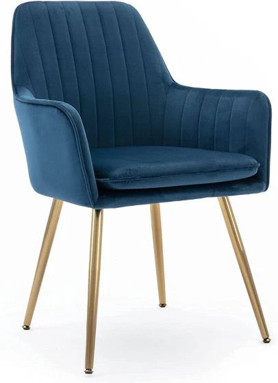 Velvet Dining Chair with Golden Metal Legs-GCC Home Center