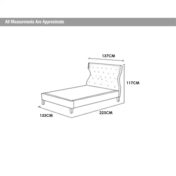 Single Bed - 223 x 137 x 117 cm
