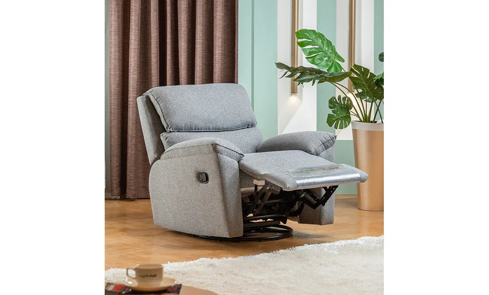 Recliner Chair With 360° Swivel Rotation – Elegant Gray