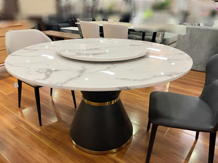 Genoa Round Stone Dining Table-GCC Home Center