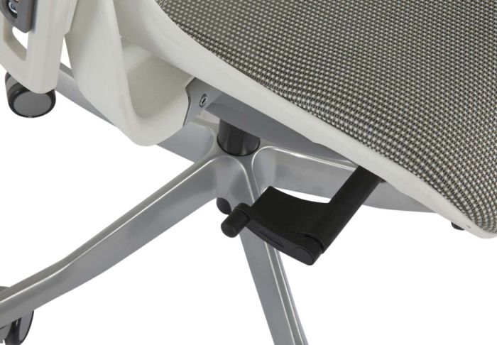 Executive Medium Back Height Ergonomic Mesh Chair, Office Conference Mesh Chairs With Adjustable-Backrest Caster Wheels- White-GCC Home Center
