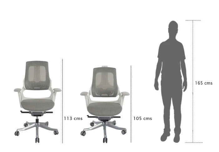 Executive Medium Back Height Ergonomic Mesh Chair, Office Conference Mesh Chairs With Adjustable-Backrest Caster Wheels- White-GCC Home Center