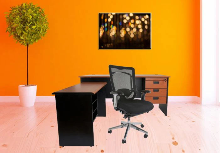 Medium Back Ergonomic Mesh Chair Black-GCC Home Center