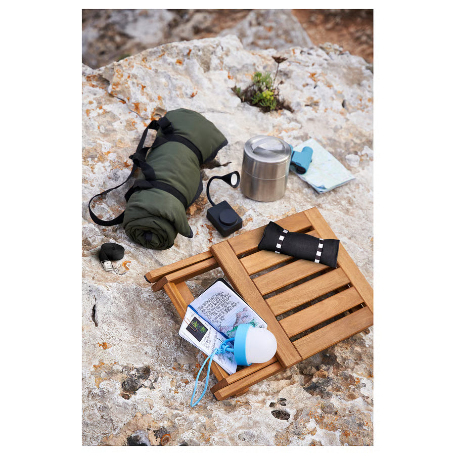 Outdoor Foldable Stool, Light Brown Stained (37×45 cm)