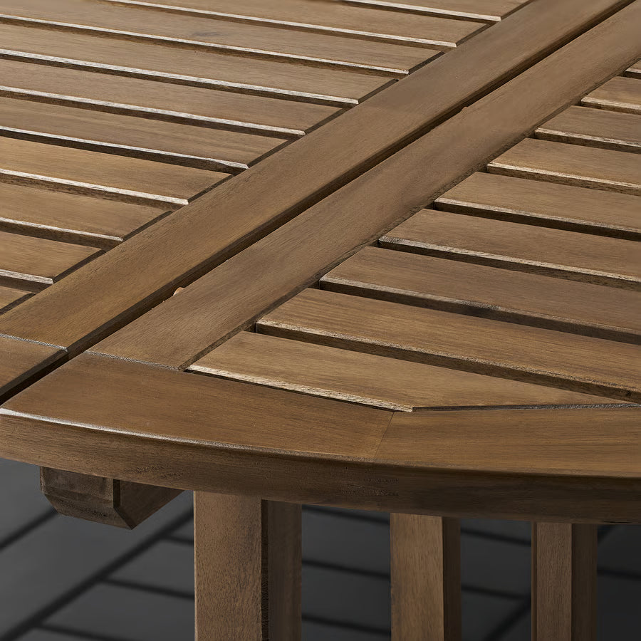 Outdoor Table, Light Brown Stained (130 cm)