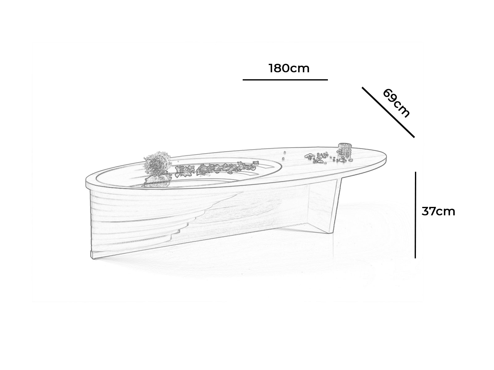 Walnut Coffee Table - Engineered Wood With Tempered Glass