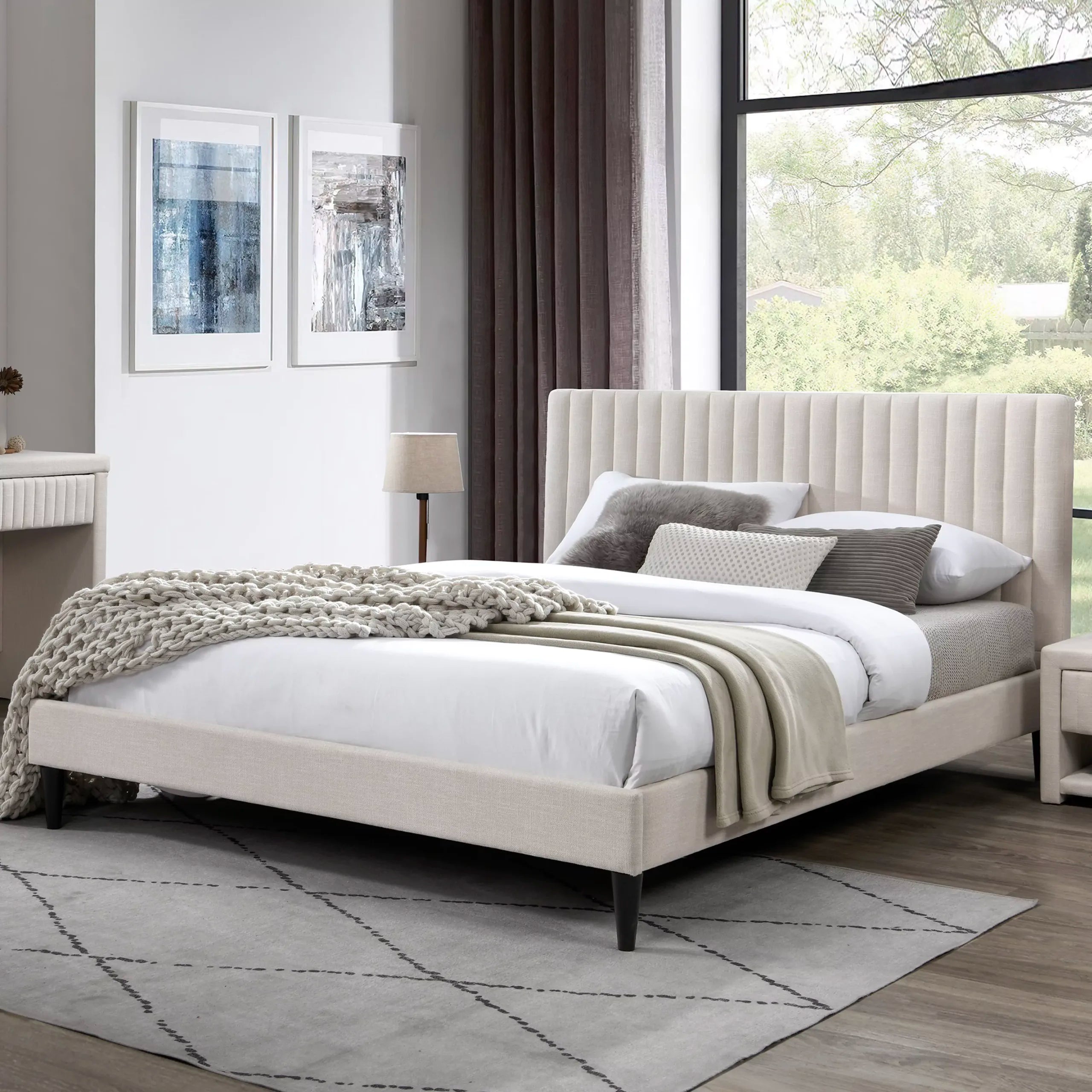 Nastya Queen Bed – Beige