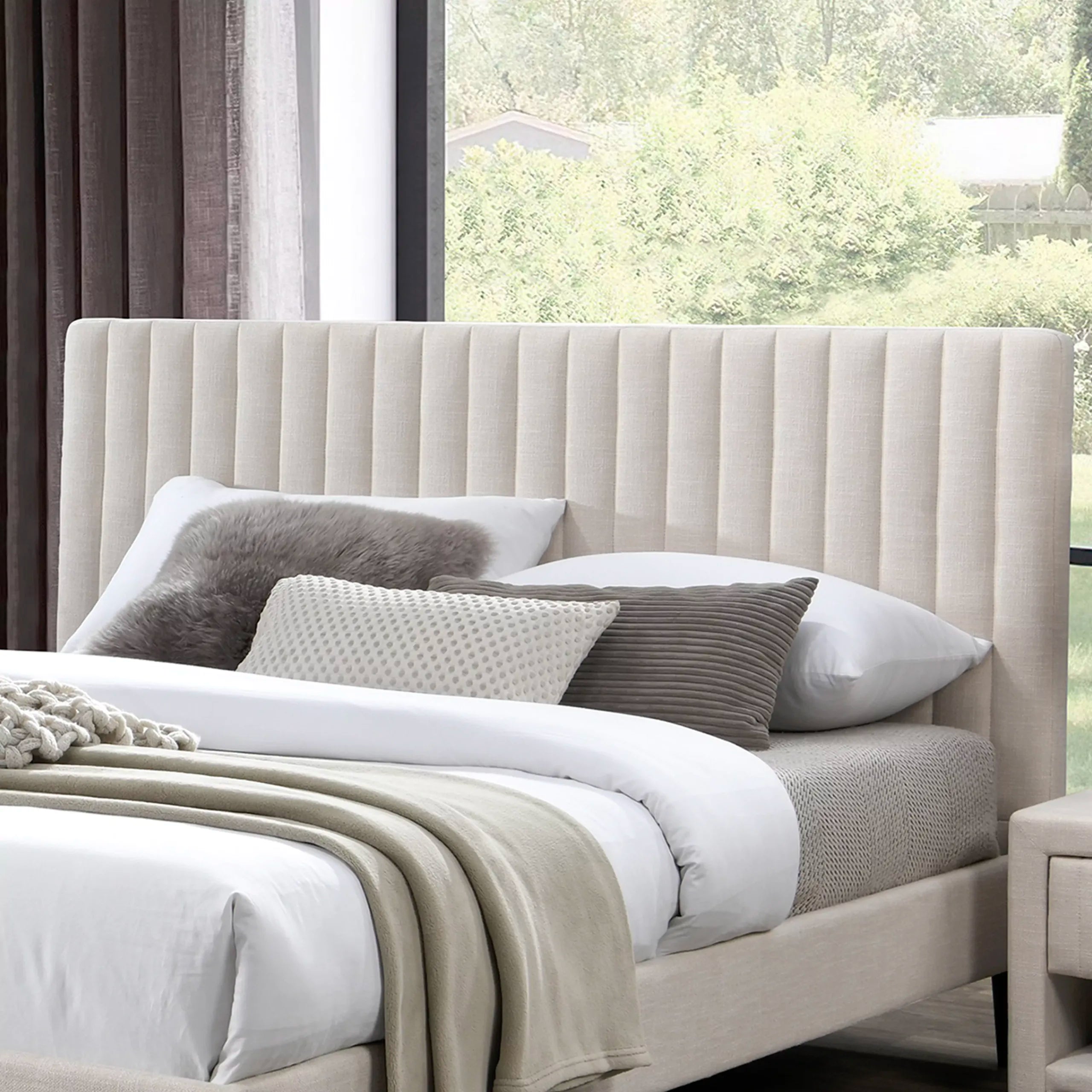 Nastya Queen Bed – Beige