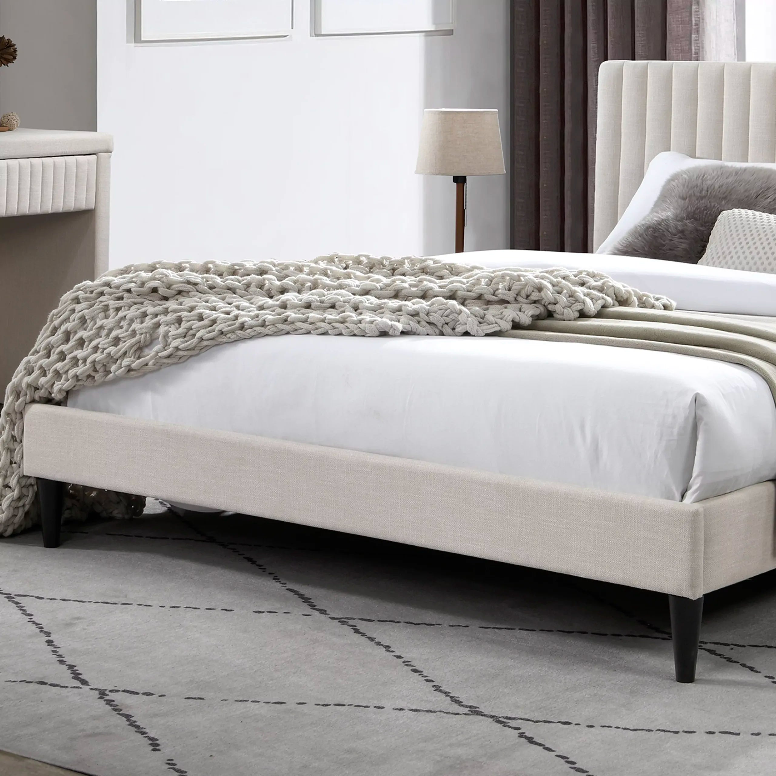 Nastya Queen Bed – Beige
