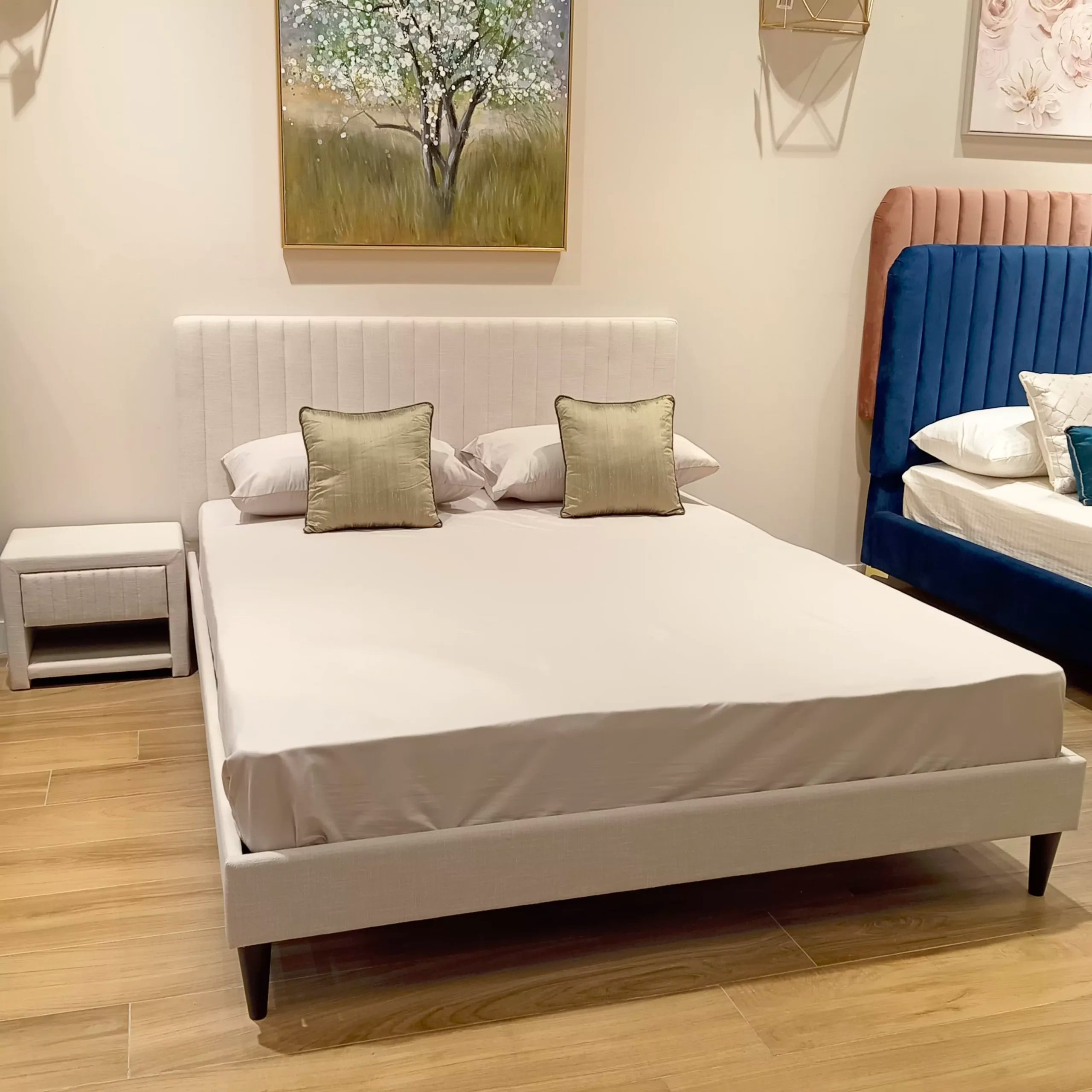 Nastya Queen Bed – Beige