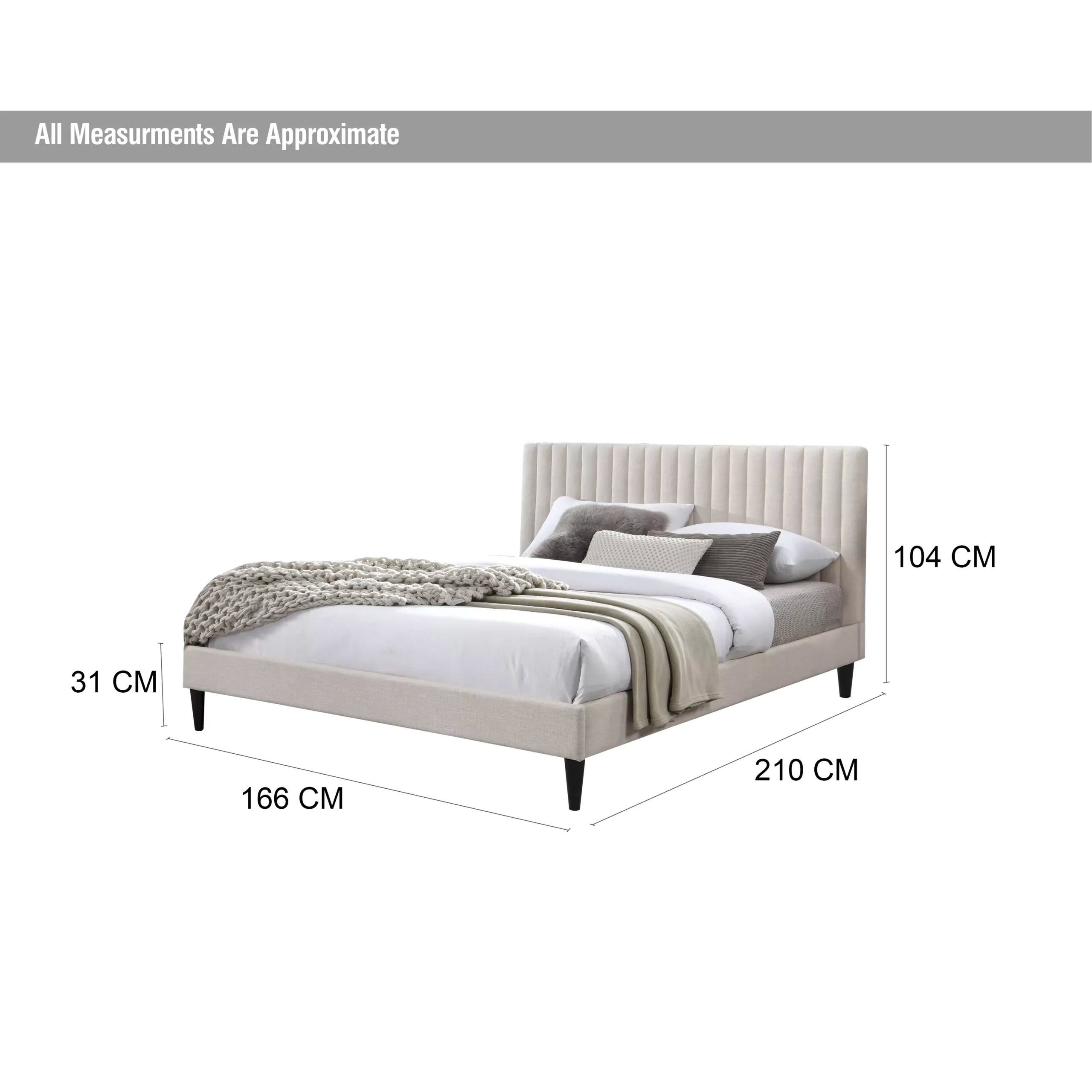 Nastya Queen Bed – Beige