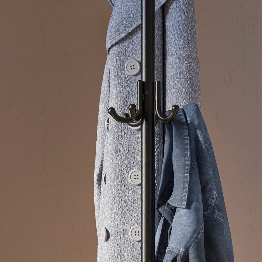 Hat and coat stand, black, 181 cm
