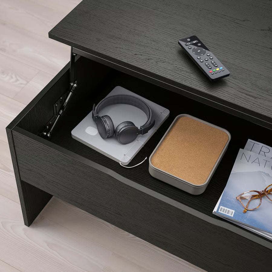 Adjustable Coffee Table, Black, 90 cm