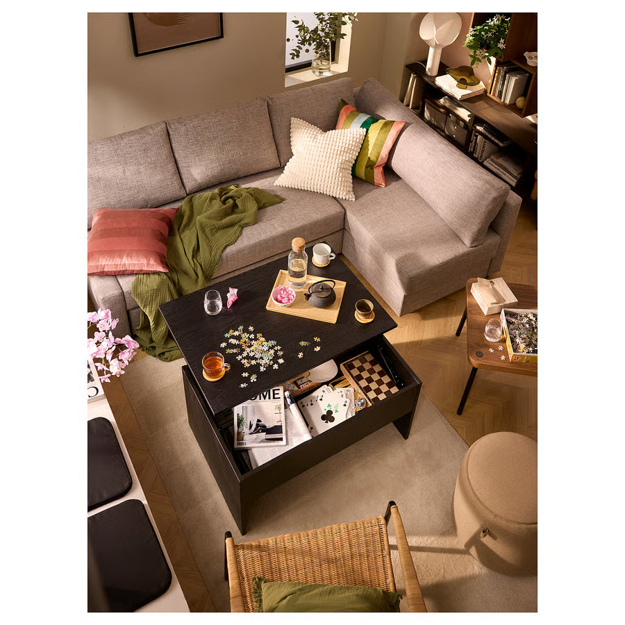 Adjustable Coffee Table, Black, 90 cm