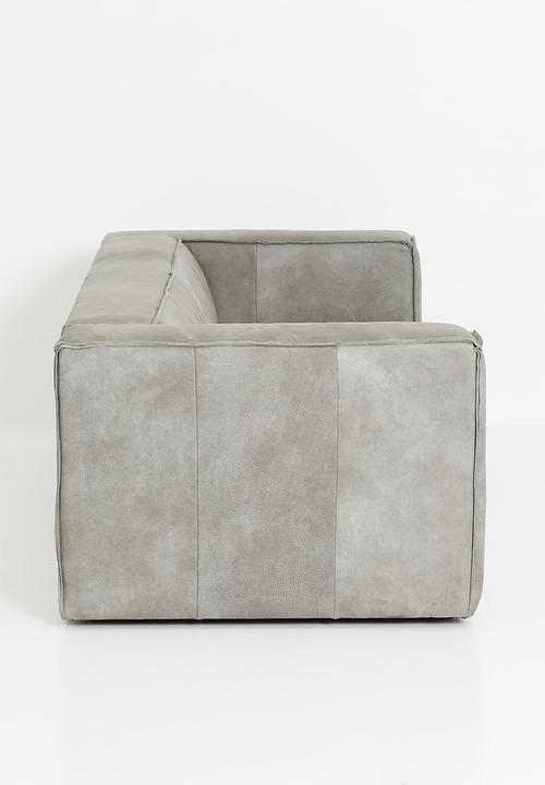 Luxury Grey Leather Sofa For Living Rooms And Lounges- Zambezi Grey-GCC Home Center