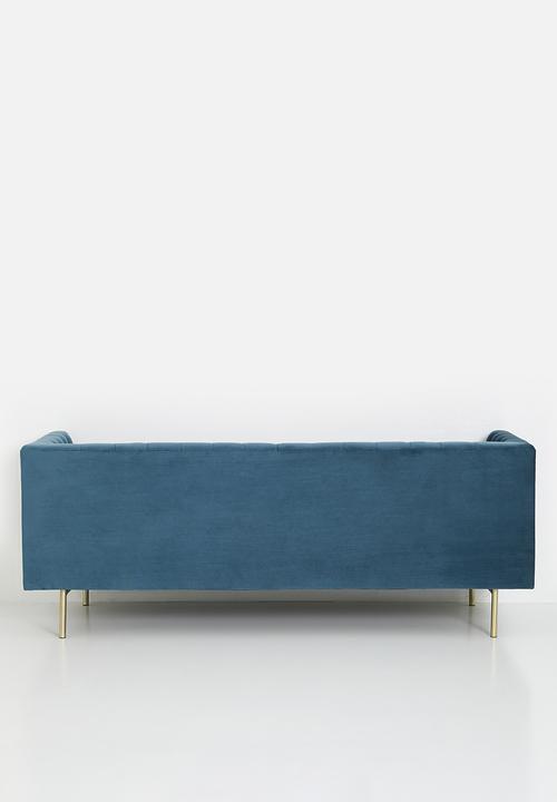 Elegant Chester Sofa 3 Seater With Metal Legs - Turquoise-GCC Home Center