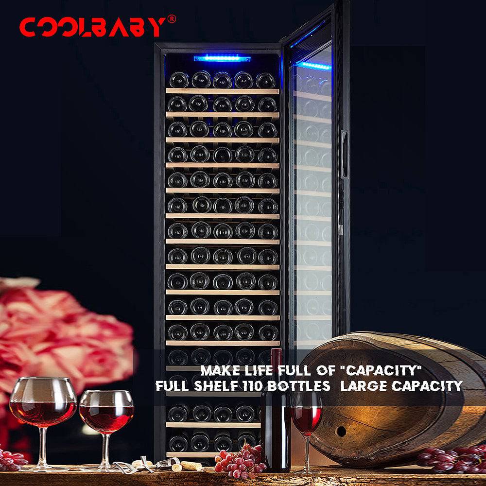 Premium 110-Bottle Wine Cooler: Precision Cooling, Compact Design, and Ultra-Quiet Operation
