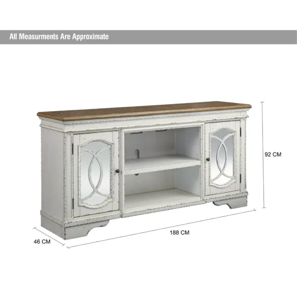 Cottage-Style TV Stand with Fireplace Option