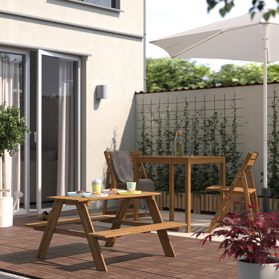 Children’s Picnic Table, Light Brown Stained