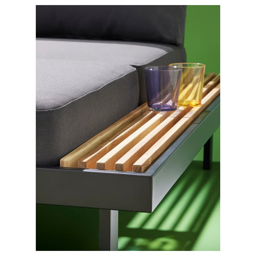 3-Seat Outdoor Conversation Set, 2-Seat Sofa, Coffee Table And Chaise Longue With Side Table