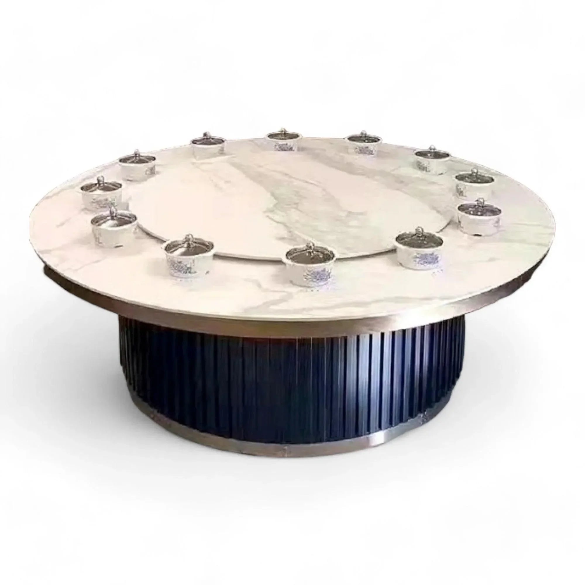 Luxury Round Modern Marble Top Metal Base Dining Table for Restaurant, Dining Room
