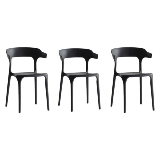Modern Cuisine Stackable Plastic Chairs For Hotels, Negotiations, And Cafes - Black-GCC Home Center