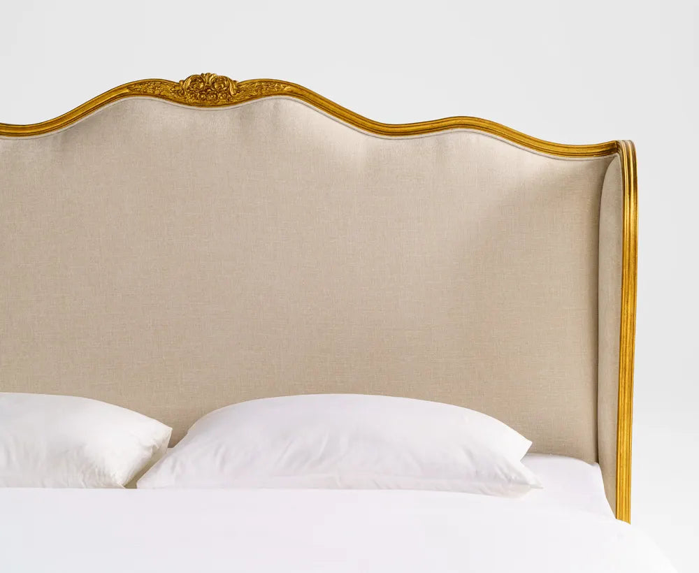 Solid Wood King Bed – 180 x 200 cm ( Beige )