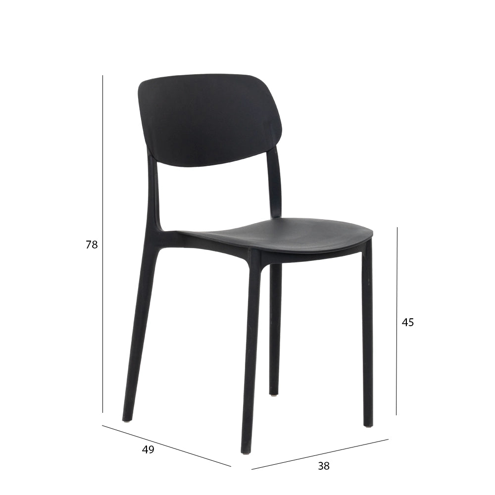 4-Seater Dining Set (Oak & Black)