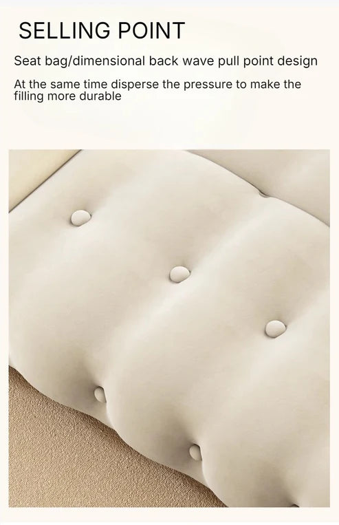 Modern Convertible Tufted Sofa Bed – 3-Seater Space-Saving Fabric Sleeper Sofa with High-Density Foam Cushioning, White