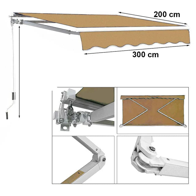 Deck Sunshade 300 cm (L) x 200 cm (W)-GCC Home Center