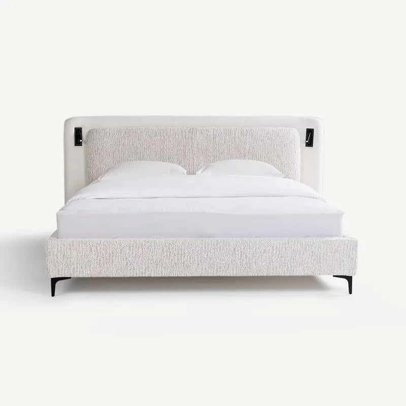 King Bed with Built-in LED lighting 180x200cm – Beige