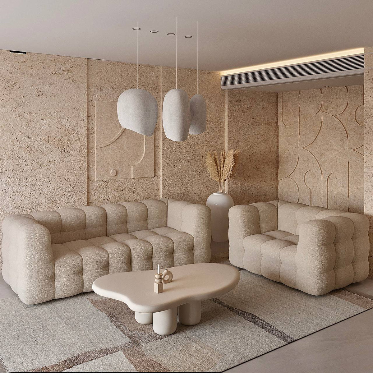 Teddy V2 Coffee Table (Big) – Modern Design (140 x 100 x 40 CM)