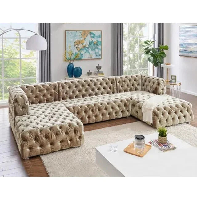 Luxury Velvet U-Shape Sectional Sofa-GCC Home Center