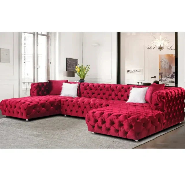 Luxury Velvet U-Shape Sectional Sofa-GCC Home Center
