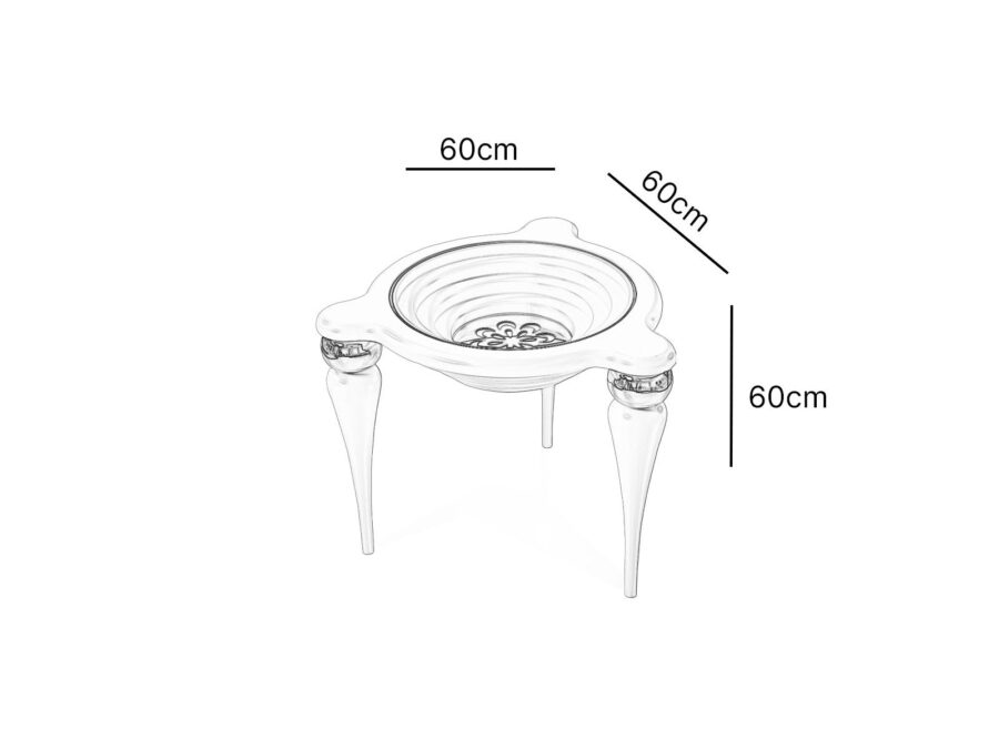 Round Center Table With Tempered Glass Top - White Gold